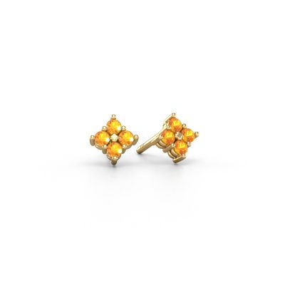 Stud earrings Maryetta 585 gold citrin 2 mm