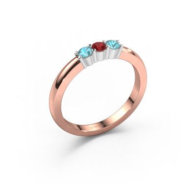 Ring Yasmin 3 585 rose gold ruby 3 mm