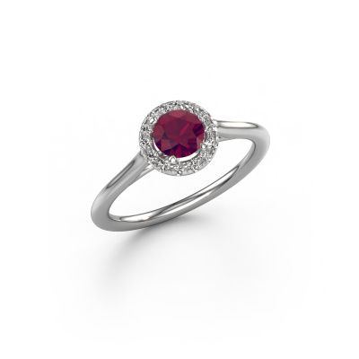 Engagement ring Seline rnd 1 950 platinum rhodolite 5 mm