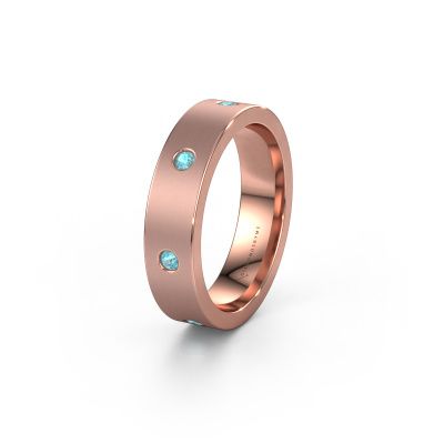 Wedding ring WH0105L15BM 585 rose gold blue topaz 2 mm ±5x2 mm