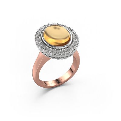 Ring Mila 585 rose gold citrin 12x10 mm