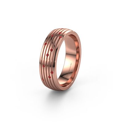 Wedding ring WH0150L26A 585 rose gold ruby ±6x1.7 mm