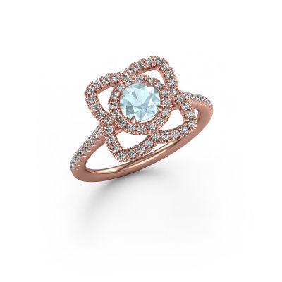 Engagement ring Cleopatra 585 rose gold aquamarine 5 mm
