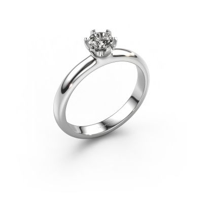 Engagement ring Lorretta 585 white gold zirconia 4.7 mm