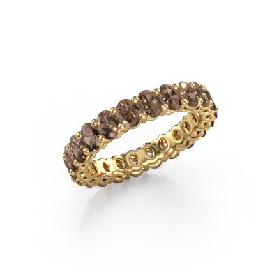 Stackable ring Heddy OVL 3x4 585 gold brown diamond 3.30 crt