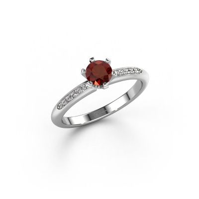 Engagement ring Tiffy 2 950 platinum garnet 4.7 mm