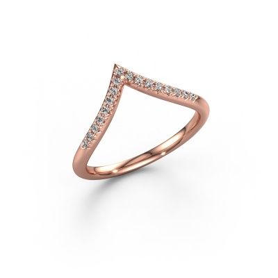Stackable ring SR10D3H 585 rose gold lab-grown diamond 0.114 crt