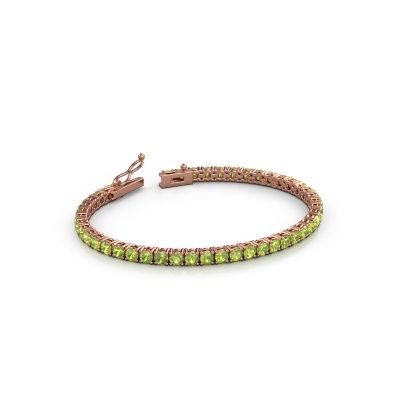 Bracelet tennis Shirley 3.4 585 péridot or rose 3.4 mm
