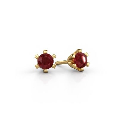 Clous d'oreilles Shana 585 or jaune rubis 4 mm