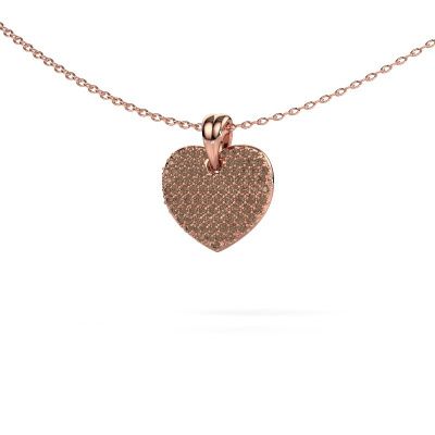 Anhänger Heart 5 585 Roségold Braun Diamant 0.402 crt