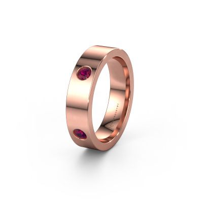 Wedding ring WH0104L15BP 585 rose gold rhodolite 3 mm ±4x2 mm