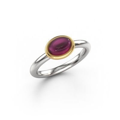 Ring Blossom OVL 585 white gold rhodolite 7x5 mm