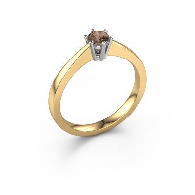 Bague de fiançailles Noortje 585 or jaune diamant brun 0.25 crt