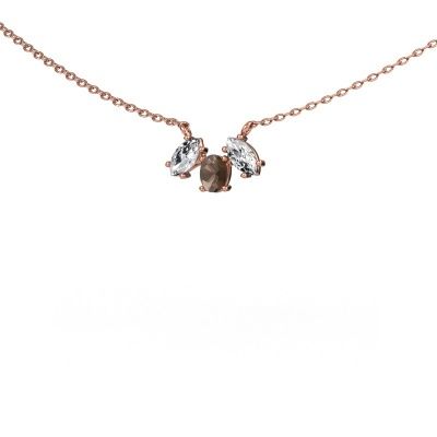 Necklace Rachal 585 rose gold smokey quartz 4x3 mm