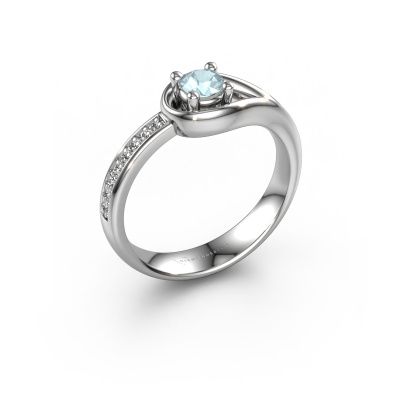 Ring Zara 950 platinum aquamarine 4 mm