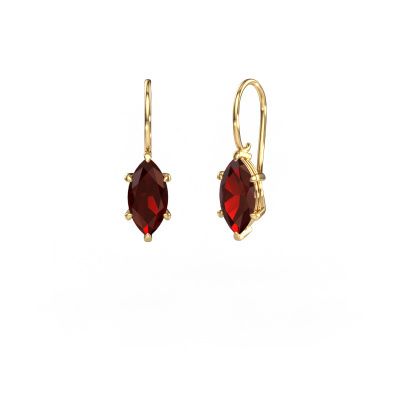 Drop earrings Cleo MRQ 585 gold garnet 12x6 mm