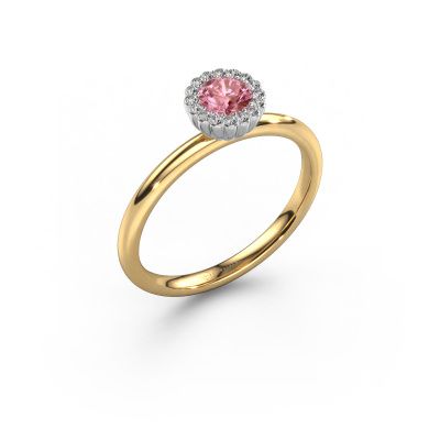 Engagement ring Queen 585 gold pink lab grown diamond 4.2 mm