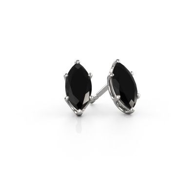 Clous d'oreilles Sam MRQ 950 platine diamant noir 1.20 crt
