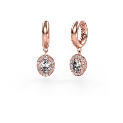 Pendants d'oreilles Annett 585 or rose zircone 7x5 mm