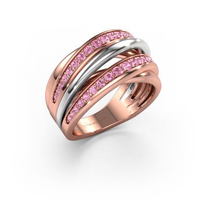 Ring Marylouise 2 585 rose gold pink sapphire 1.2 mm