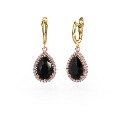 Pendants d'oreilles Tilly per 3 585 or rose diamant noir 7.62 crt