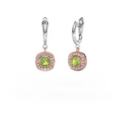Drop earrings Marlotte 1 585 rose gold peridot 5 mm