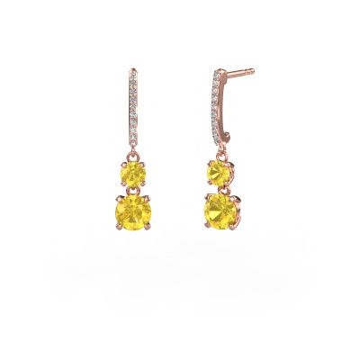 Pendants d'oreilles Tanja 2 585 or rose saphir jaune 4.2 mm