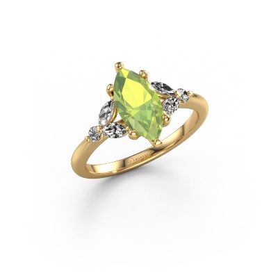 Engagement ring Megan MRQ 585 gold peridot 11x5.5 mm