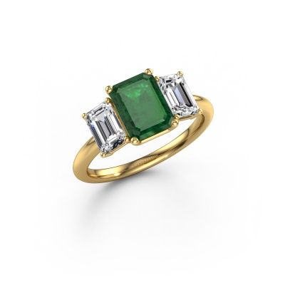 Engagement ring Sandra 585 gold emerald 8x6 mm