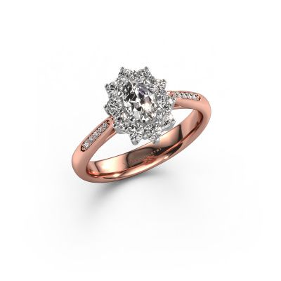 Engagement ring Leesa 2 585 rose gold zirconia 6x4 mm