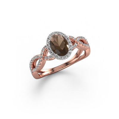 Bague de fiançailles Dionne ovl 585 or rose quartz fumé 7x5 mm