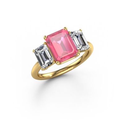 Engagement ring Sandra 585 gold pink sapphire 9x7 mm