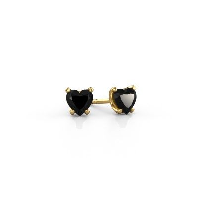 Ohrringe Sam Heart 585 Gold Schwarz Diamant 0.65 crt
