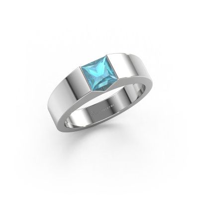 Engagement ring Arlena 1 950 platinum blue topaz 4 mm