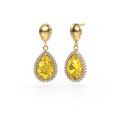 Pendants d'oreilles Tilly per 1 585 or jaune saphir jaune 12x8 mm
