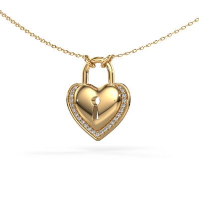 Halsketting Heartlock 585 goud diamant 0.115 crt