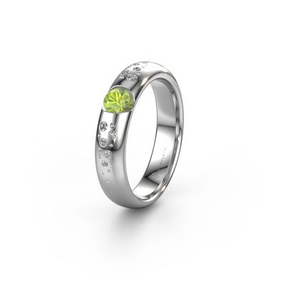 Wedding ring WH2104L34A 585 white gold peridot ±0.18x0.07 in