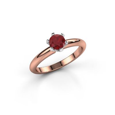 Engagement ring Tiffy 1 585 rose gold ruby 5 mm
