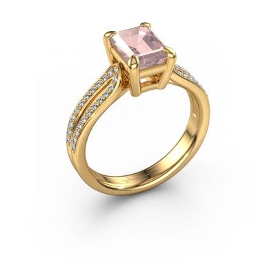 Engagement ring Antonia eme 2 585 gold morganite champagne 8x6 mm