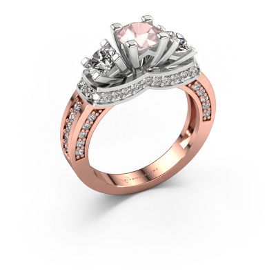 Engagement ring Phileine 585 rose gold morganite champagne 5 mm