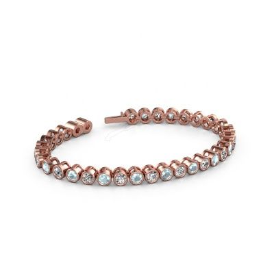 Tennisarmband Allegra 4 mm 585 Roségold Aquamarin 4 mm