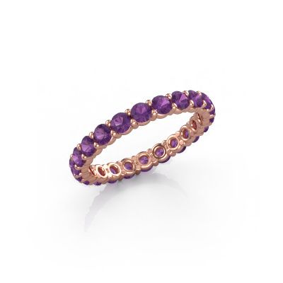 Stackable ring Heddy rnd 2.7 585 rose gold amethyst 2.7 mm