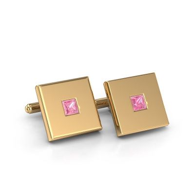 Manschettenknöpfe Givanti 585 Gold Pink Saphir 4 mm