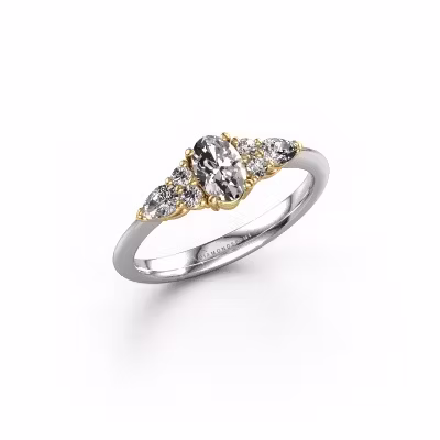 Bague de fiançailles Melani OVL 585 or blanc diamant 0.86 crt
