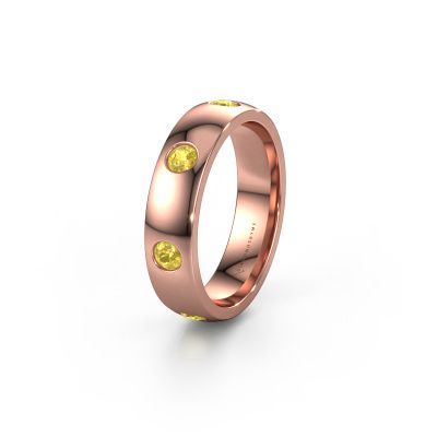 Wedding ring WH0105L25BP 585 rose gold yellow sapphire 3 mm ±0.20x0.08 in