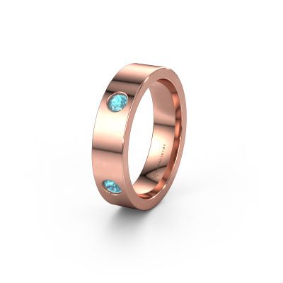 Wedding ring WH0104L15BP 585 rose gold blue topaz 3 mm ±4x2 mm