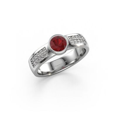 Engagement ring Ise 3 950 platinum ruby 4.7 mm
