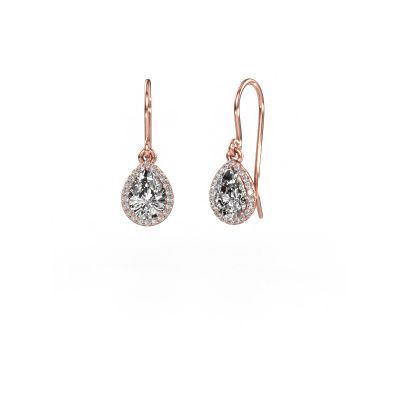 Pendants d'oreilles Seline per 585 or rose diamant synthétique 0.65 crt