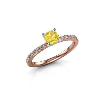 Engagement ring Crystal rnd 2 585 rose gold yellow sapphire 5 mm