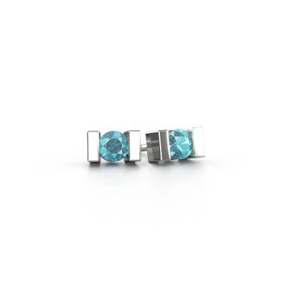 Stud earrings Lieve 585 white gold blue topaz 3.7 mm